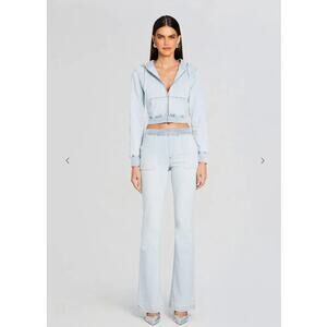 SER.0.YA. Catalina Terry Jean Size L Bell Bottom Flare Pull On Sexy Comfy